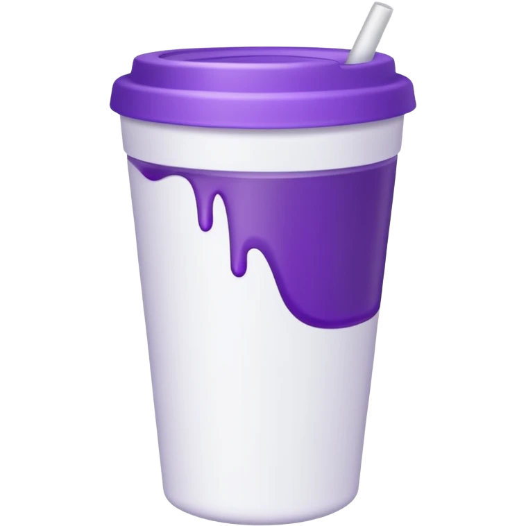 ios styrofoam cup.  purple liquid inside (no straw) (no face) emoji