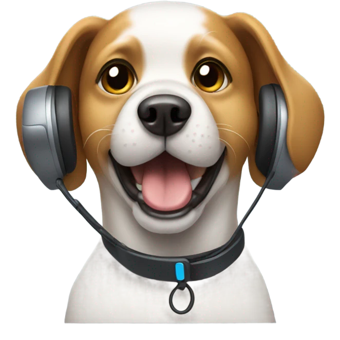 Dog with a headset emoji