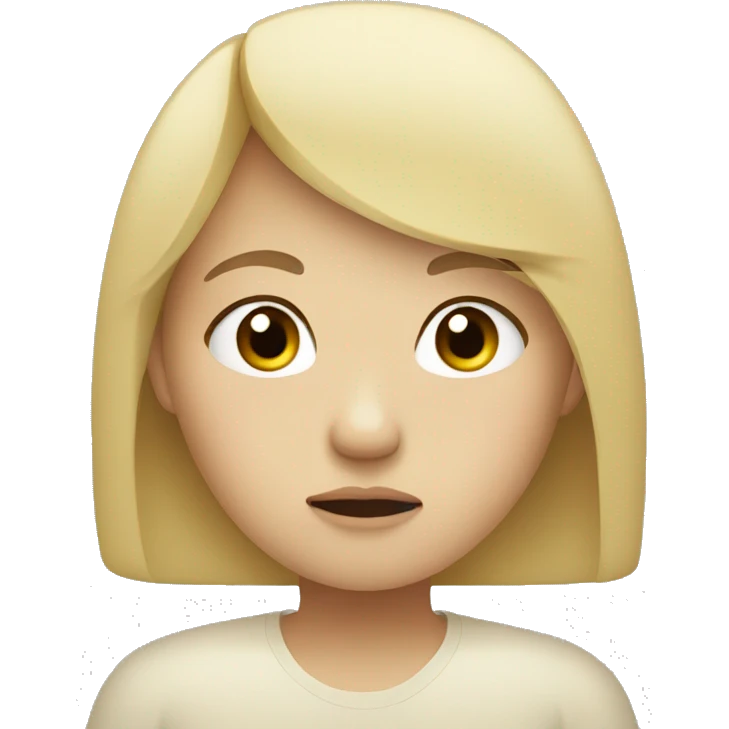 Sad Asian girl with blonde hair emoji