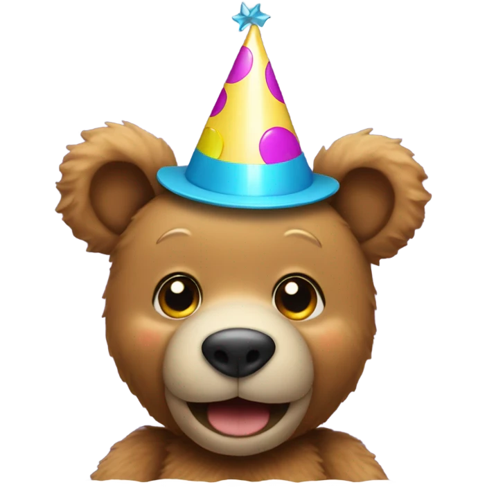 teddy bear wearing a party hat emoji