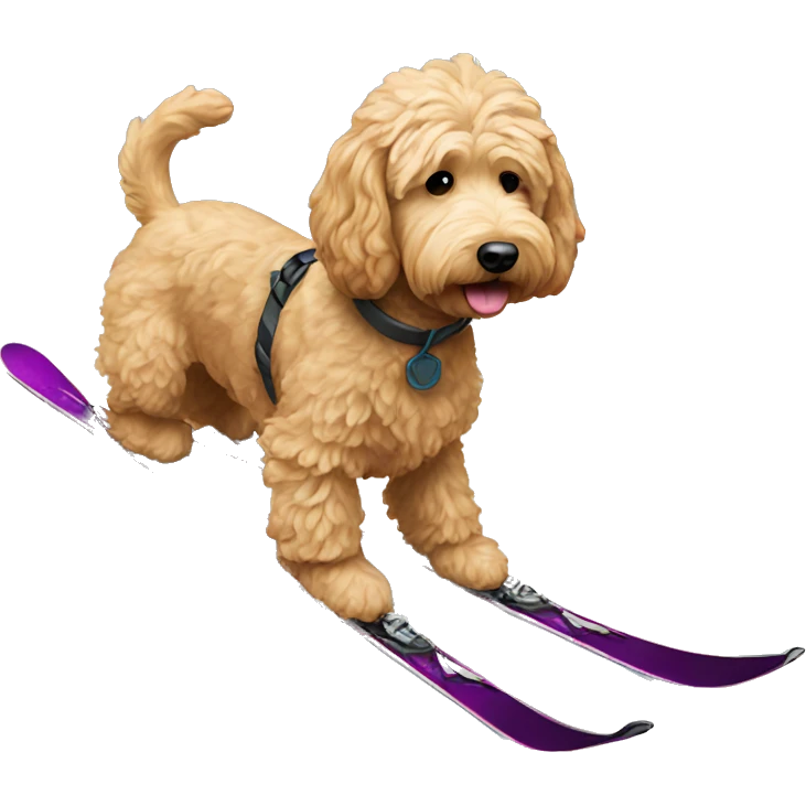 Goldendoodle skiing emoji