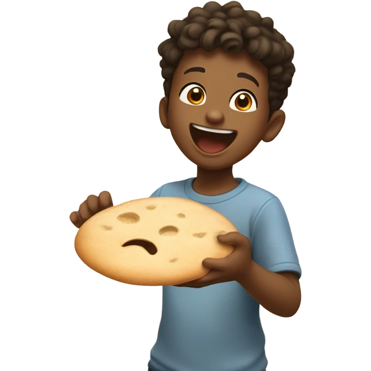 Boy eating pita  emoji