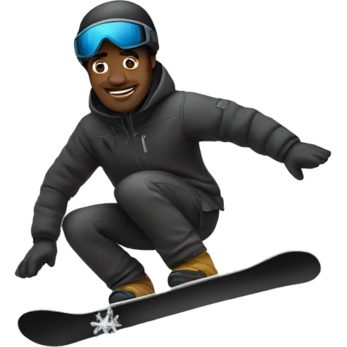 Black man snowboarding  emoji