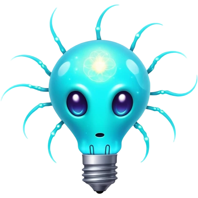  Strange Nebula Creature with glowing cyan bulb-antennae emoji