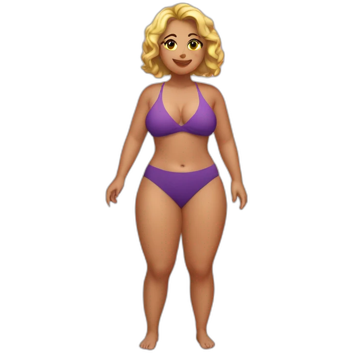Slim-Thicc caucasian woman swimsuit posing emoji