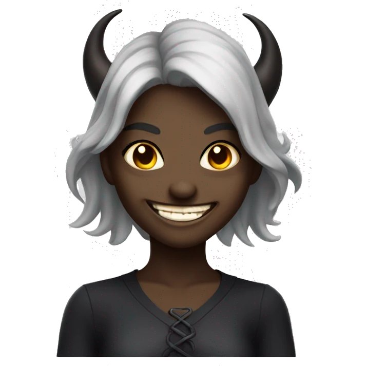a demon girl with a wicked smile emoji