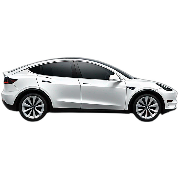 Tesla model y White emoji