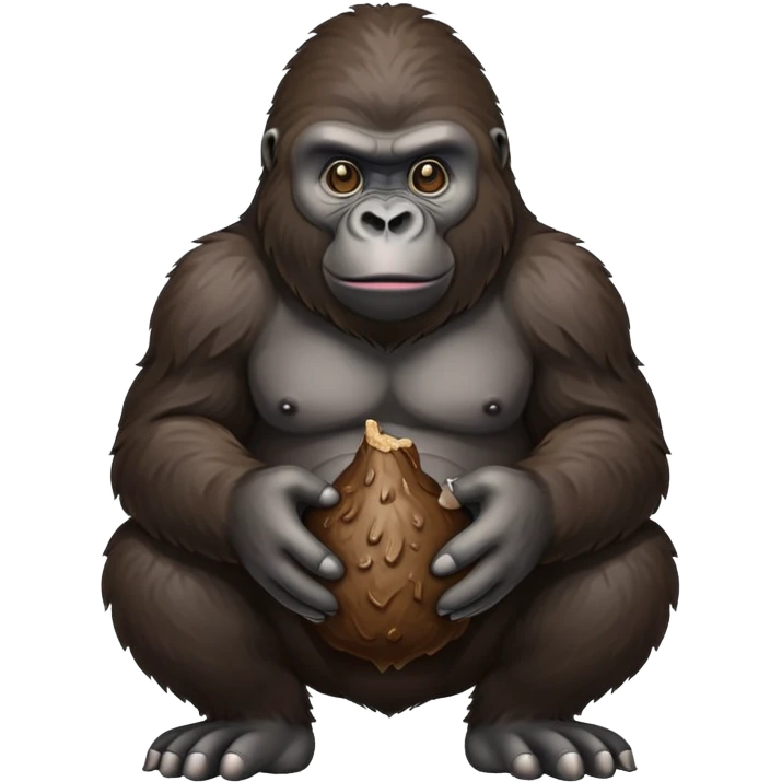 Gorilla holding poop emoji