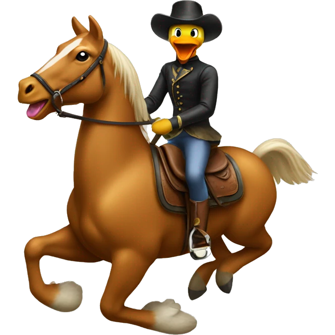 Duck riding horse emoji