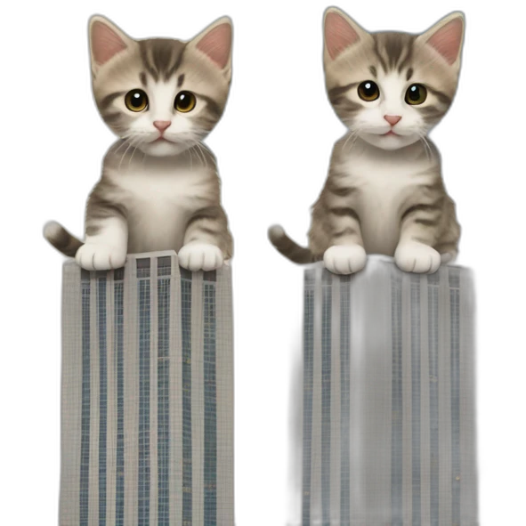 Twin towers but with kittens instead of planes emoji