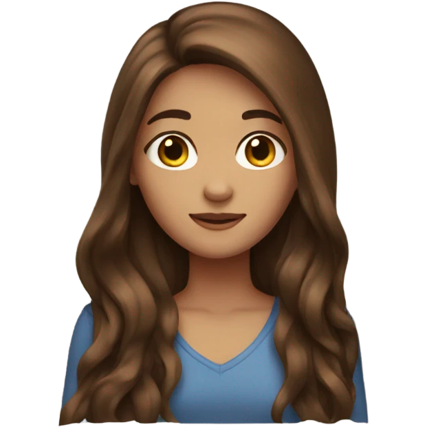 Girl with long brown hair emoji