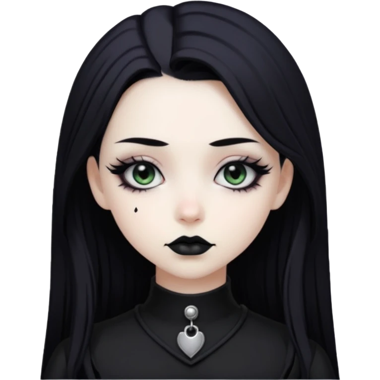 Goth girl with managa emoji