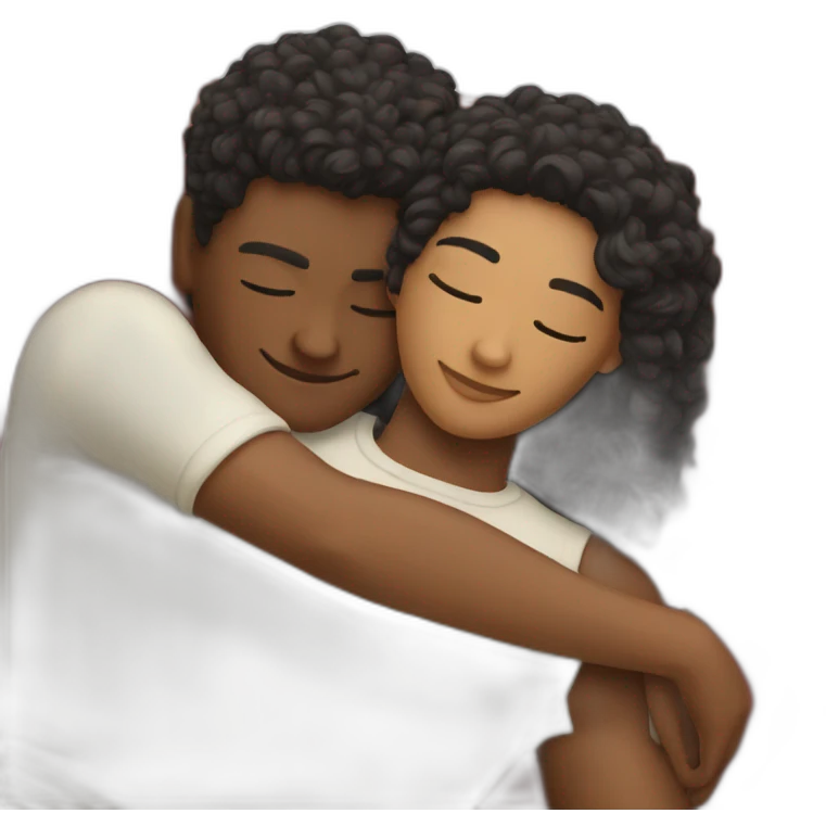 Two people hugging lying down emoji
