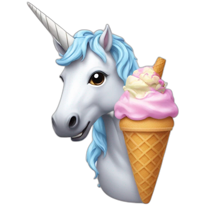unicorn eating an ice-cream emoji