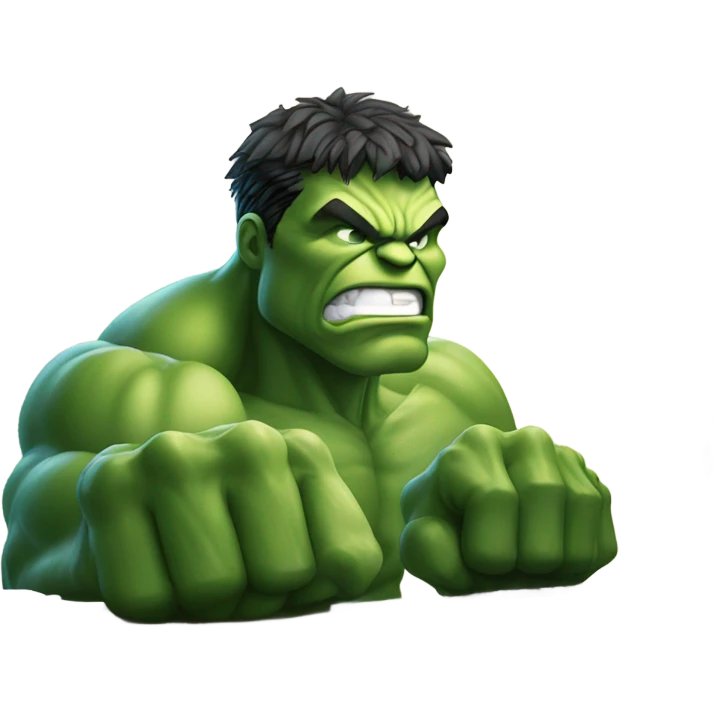 Hulk with computer emoji