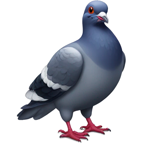Pigeon in red bull gear emoji