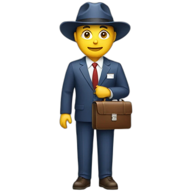 a person with a briefcase with a USA hat emoji