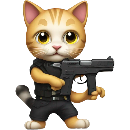 cat with gun emoji