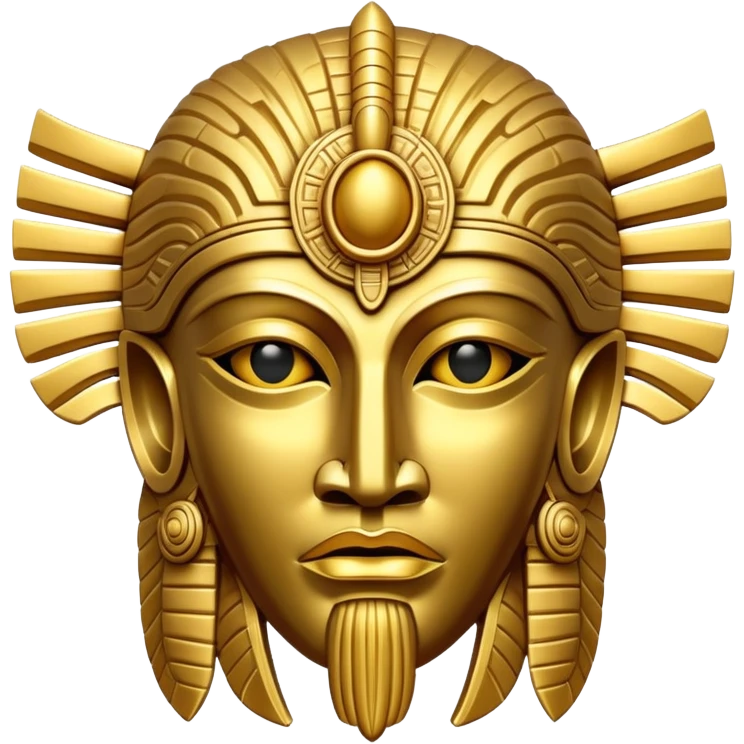 golden Anunnaki mask, mask only emoji