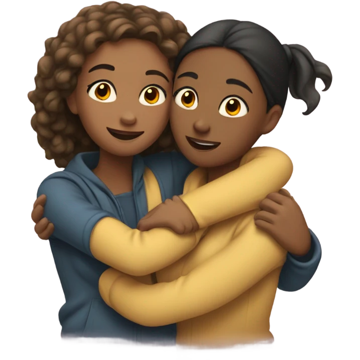 2 girls hug emoji