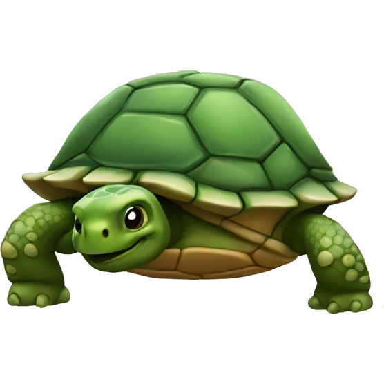 Una tortuga con una papa emoji