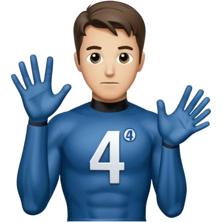 reed richards from fantastic four with the number 4 on chest emoji