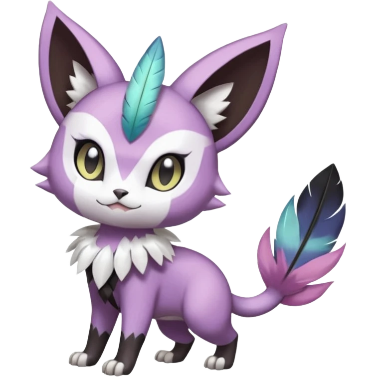Smooth Soft Dark Pastel Meloetta-Purrloin-Gatomon-Trico-Pokémon-Digimon-Fakémon-fusion-hybrid-creature emoji