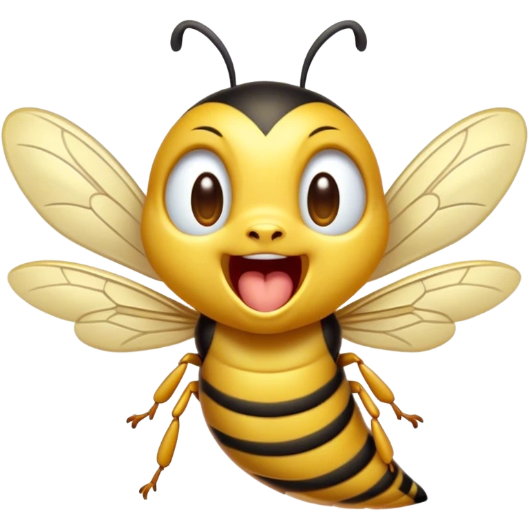Cinematic Adorable Yawning Wasp Portrait Emoji, Head tilted slightly with a dramatic, wide-open yawn, showcasing a tiny, streamlined body with gently drooping wings and sleepy, half-closed eyes, Simplified yet irresistibly cute features, highly detailed, glowing with a soft, cozy glow, high shine, relaxed yet expressive, stylized with a dash of whimsical insect ease, soft glowing outline, capturing the essence of a drowsy wasp that appears ready to stretch and yawn its way out of the screen! emoji