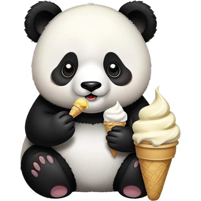 Panda eating ice cream emoji