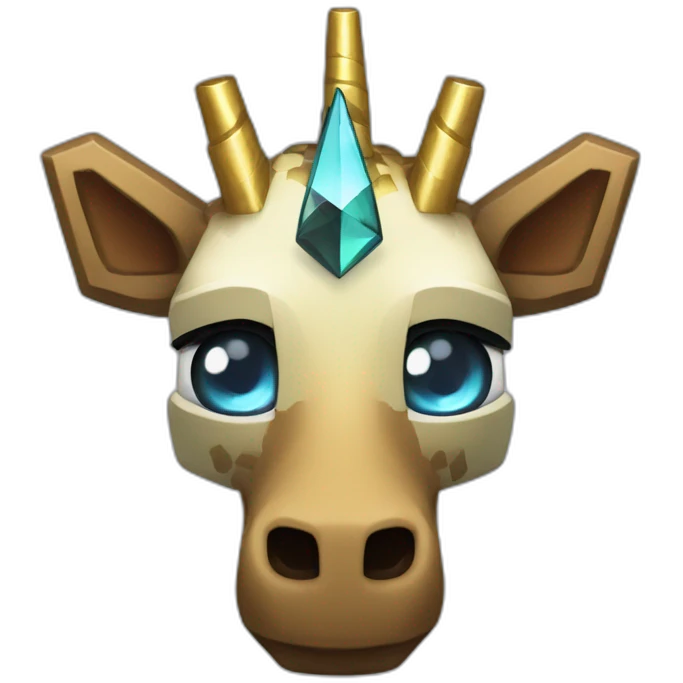 Minecraft Black Jiraffe Head With Diamond Unicorn Horn and Lazer Eyes emoji