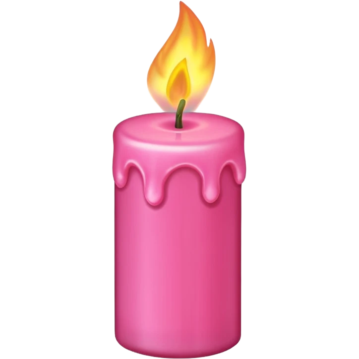 Draw a pink candle with a flame on it at an angle of 5 degrees from the horizontal. emoji