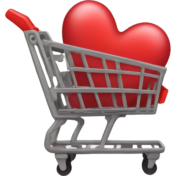 shopping cart with heart emoji