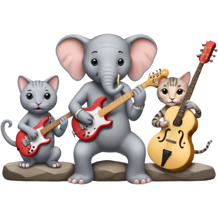 Horton the Elephant plus two Hairless cats rock band emoji