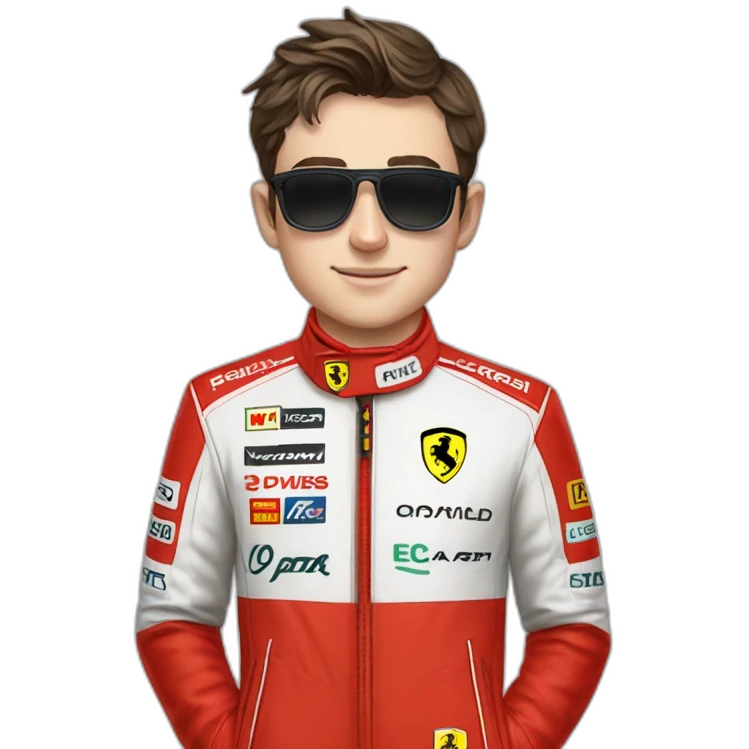 Charles Leclerc with Clothes of Ferrari emoji