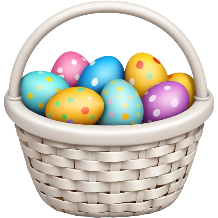 t easter eggs in white basket emoji