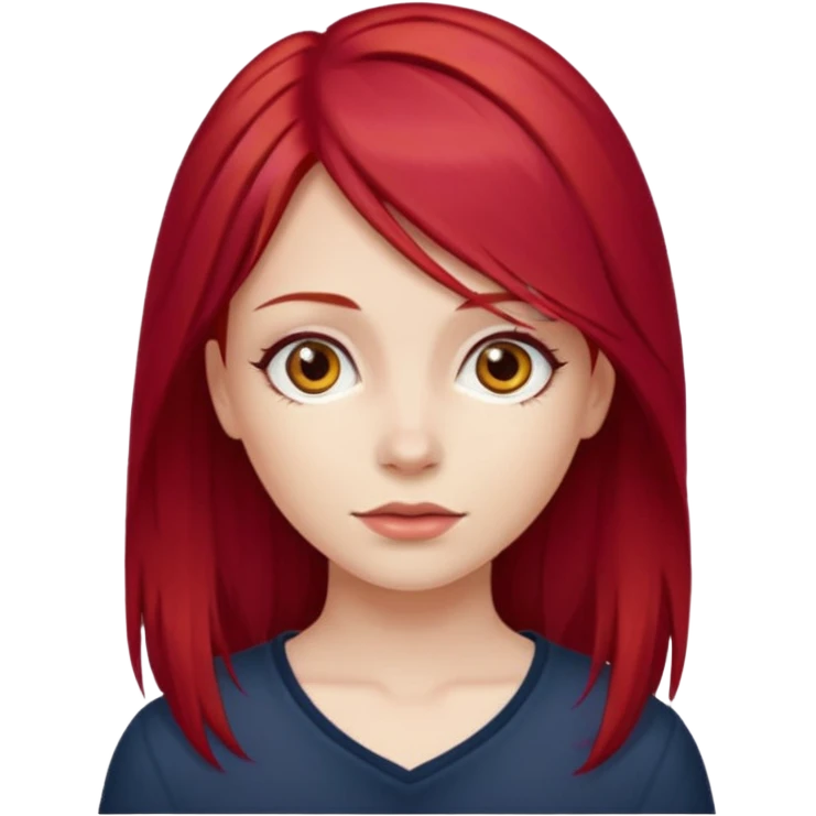girl with cherry red hair long  emoji