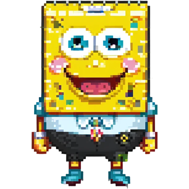 SpongeBob SquarePants as a cheerful cartoon character emoji