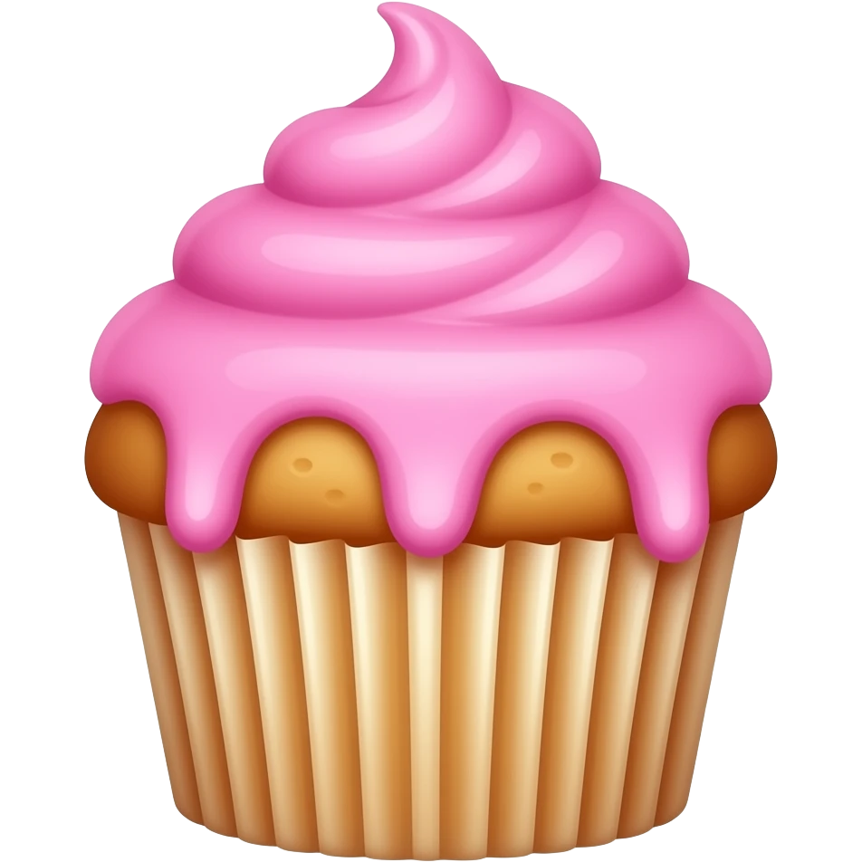 Cupcake with pink icing emoji