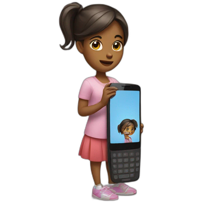 Girl with big smartphone  emoji