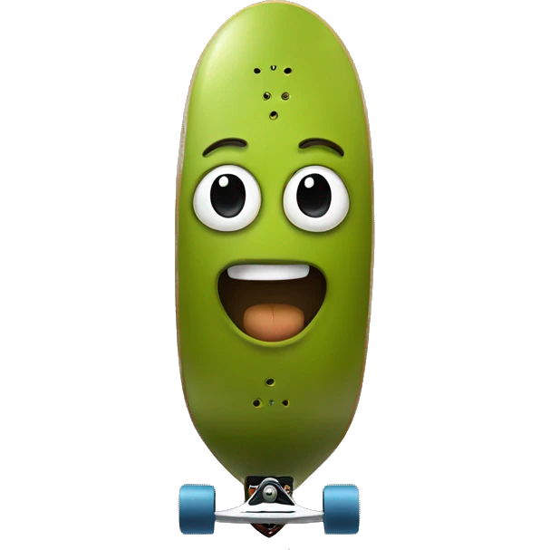Olive in a skateboard emoji