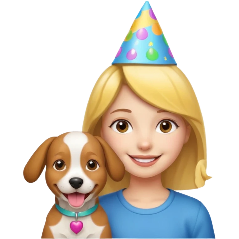 I love my owner with  a dog wearing  emoji