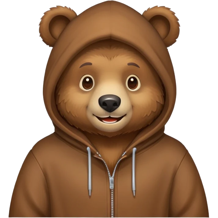 un oso con sudadera emoji