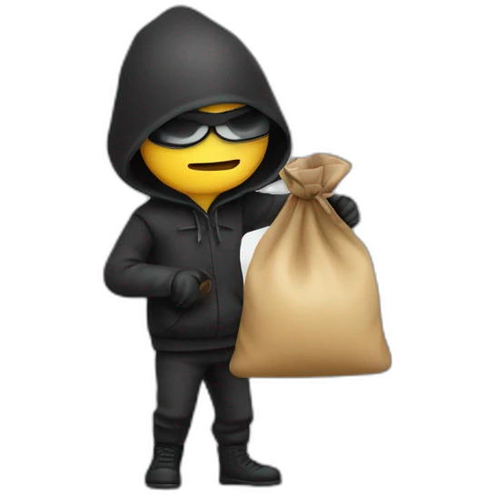 Thief with bag with money emoji