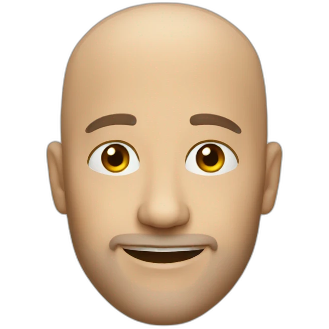 bald man without glasses with beard smiling emoji