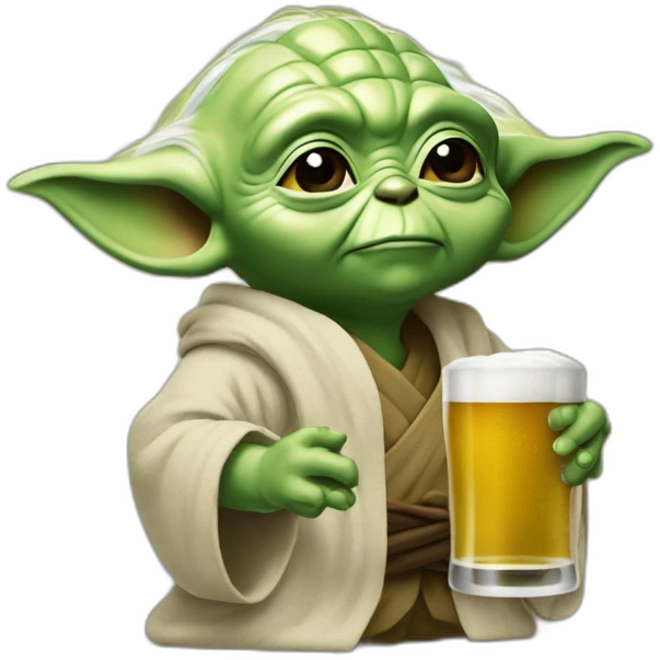 yoda qui boit de la bière emoji