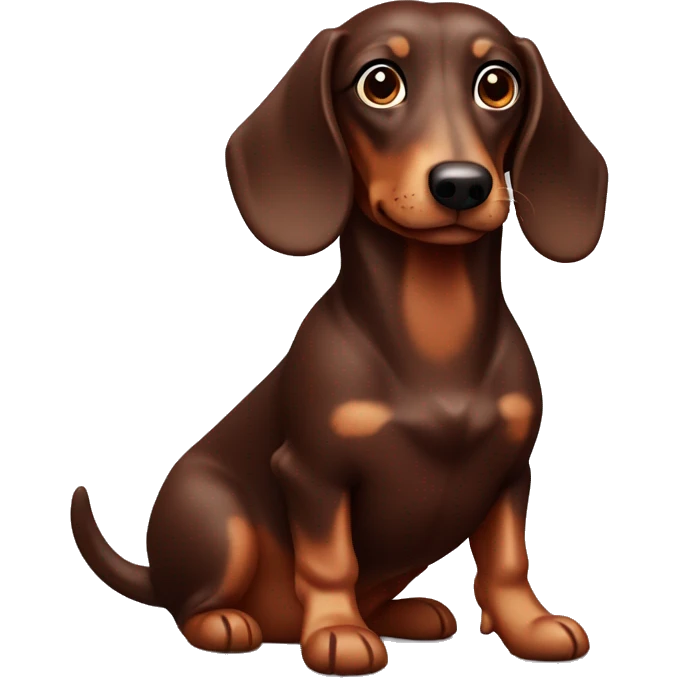 Chocolate and tan sausage dog  emoji