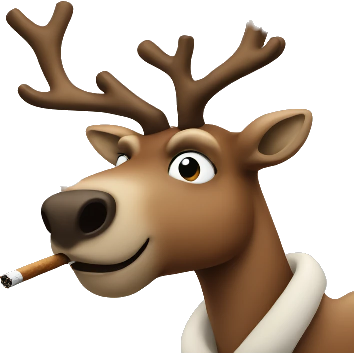 smoking reindeer emoji