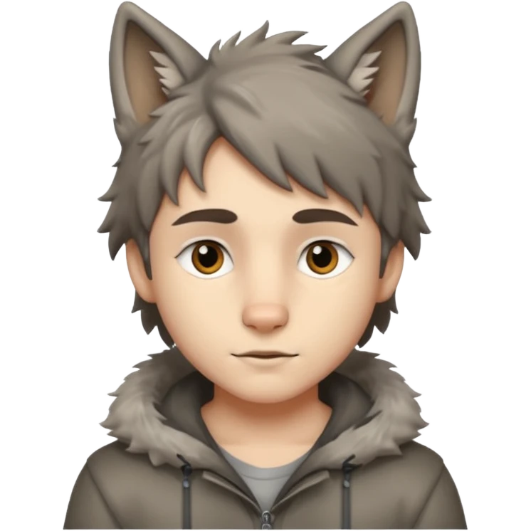 Quiero que me hagas un lobo y mitad niño emoji