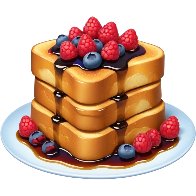 French toast with syrup and mixed berries  emoji
