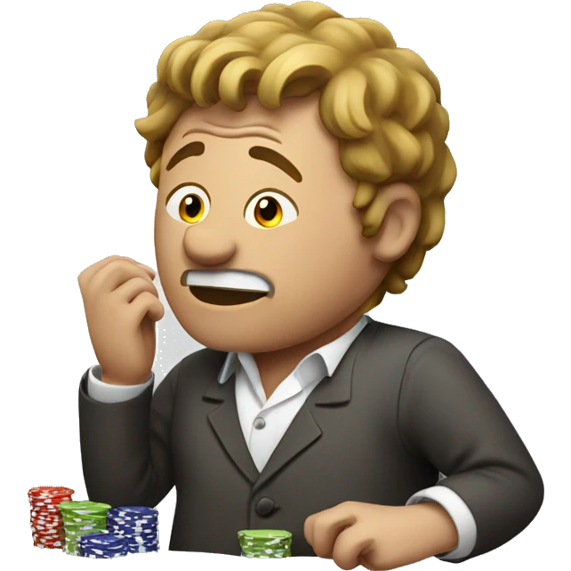 Drunk man gambling emoji